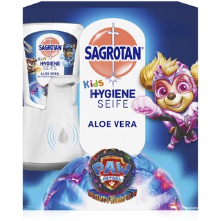 Sagrotan No-Touch Kids Automatischer Seifenspender – Inkl. Sagrotan Nachfüller Aloe Vera – Paw Patrol Edition – 1 x 250 ml Flüssigseife