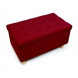 Comfort-Pur Leon Sitzbank Sitzpuff Pouf Sitztruhe mit Stauraum Aufbewahrungsbox (Red)