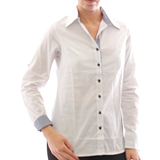 YESET Langarmhemd Damen Bluse Hemd Langarm Shirt Tunika Weiss Baumwolle 273 42