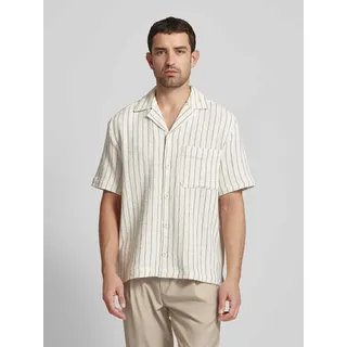 Freizeithemd mit Allover-Muster Modell 'Noem', Offwhite, S