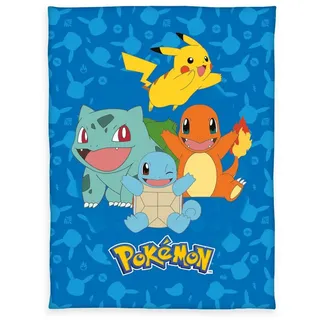 HEO GMBH Pokemon Kuscheldecke 130 x 160 cm Blau/Rot