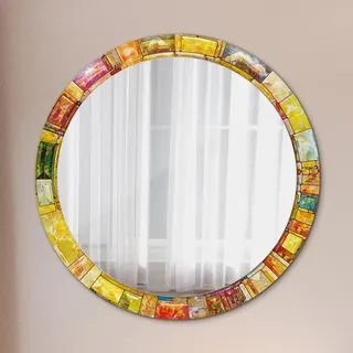 Tulup Wandspiegel Ø90 cm Mehrfarbig