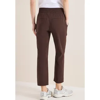 Jerseyhose CECIL "Style Tracey", Damen, Gr. L (42), Länge 26, braun cacao (länge 26), Web, Obermaterial: 66% Baumwolle, 30% Polyester, 4% Elasthan, unifarben, regular fit knöchelfrei, Hosen Jerseyhose, mit elastischem Bund