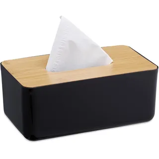 Relaxdays Tücherbox Schwarz