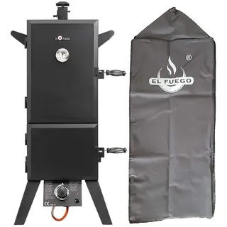 El Fuego® Gasgrill "Portland XL" | inkl. Abdeckhaube | inkl. Gasschlauch und Druckminderer | inkl. Wasserschale & Smokebox | Räuchergrill | Smoker | AY 3172