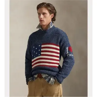 Polo Ralph Lauren für Herren. 710P05225001 Pullover Heart Polo blaue Flagge (S), Lässig, Baumwolle