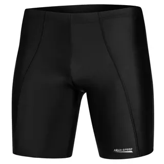 Aqua Speed Badehose Badehose knielang Herren Schwimmhose Männer lang Jammer Gr. L-XXL (Einzelne Schwimmhosen) Hochwertiger, glatter Stoff – kaum spürbar auf der Haut schwarz L