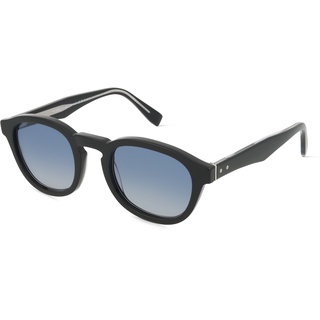 Tommy Hilfiger Eyewear TH 2031/S Herren-Sonnenbrille Vollrand Rund Acetat-Gestell, schwarz