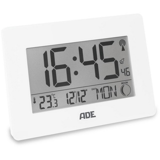 ADE Funktischuhr Digitale Tischuhr und Wanduhr mit großem Display Funkuhr aus Bambus mit Temperaturanzeige, digitaler Wecker, Kalender