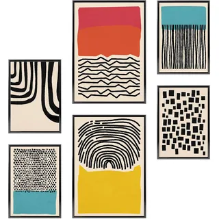 Heimlich – Poster-Set – 2 A3 / 30 x 42 cm + 4 A4 / 21 x 30 cm – Premium-Poster – ungerahmte Drucke – moderner Stil – abstrakt blau bunt