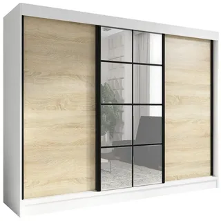 A&J MöbelLand Schiebetürenschrank ORAVELLE 200 x 215 x 59,5 cm Braun