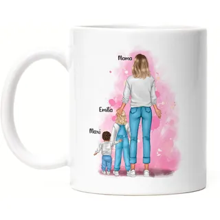 Kiddle-Design Mutter Kind Tasse Personalisiert Muttertagsgeschenk Name Mama Kinder Sohn Baby Tochter Geschenk Mütter Muttertag