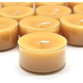 gongxi 12 Stück Natürliche Bienenwachs Teelicht Kerzen - Bio-Kerze Natürlichen Duft Rauchfrei Sauber Brennen
