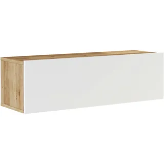 [en.casa] Lapinlahti TV-Lowboard 100 x 29,5 x 31,5 cm Eiche rustikal/Weiß Spanplatte