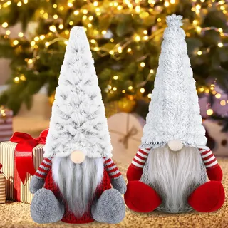 TEWWCEO 2 Stück Weihnachtsdeko Plüsch Wichtel, Weihnachtswichtel 29,5 cm Hoch, Weihnachten Deko Wichtel, Wichtel Figuren, Geschenke für Neujahr, Erntedankfest, Weihnachtsdeko