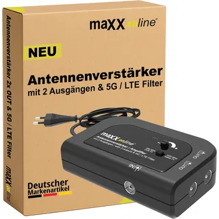 Antennenverstärker mit 2 Ausgängen 20 dB Verstärkung, 10-20 dB regelbar