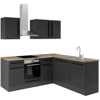 P & B Winkelküche Jazz L-Form 220 cm schwarz