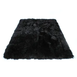 Naturasan Lammfell Teppich, Hochflor Langflor, echter Premium Schaffell Teppich (150 x 200, Schwarz)