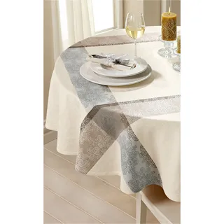 Tischdecke 160cm r. in Jacquard natur von DW-Shop, Natur