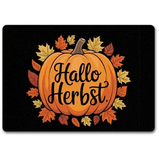speecheese Fußmatte Hallo Herbst Fußmatte in 35x50 cm ohne Rand mit Kürbis und Herbstlaub