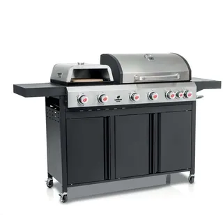 27970 Gasgrill CALIANO 6.1 cooK mit Pizzaaufsatz - Schwarz/Silber