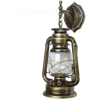 WEIGR Wandleuchte Retro, Wand montiert Wandlampe E27 Antike Laterne Lampe Landhaus Rustikal Flur Wandlampe Industriell Licht Dekor Lampe für Restaurant Bar Cafe Wand Lampe (Bronze)