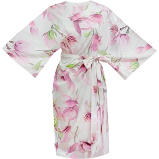 APELT Kimono Dorothy, Kurzform, Mako-Satin, Gürtel, GOTS zertifiziert - nachhaltig aus Bio-Baumwolle weiß