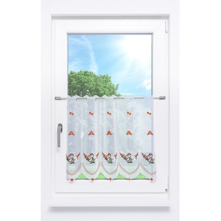 Scheibengardine Plauener Spitze - Sperling " (Bx H) 16cm * 55cm" Orange/Orange