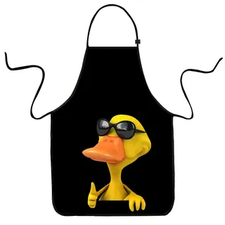 VIPbuy Kochschürze Küchenschürze Grillschürze schwarze lustige Schürze Damen Männer Herren Erwachsene Ehepaar Ente Schürze waschbar schwarz - Einheitsgröße