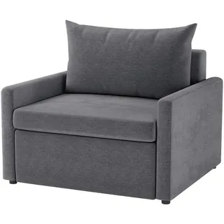 Mid.you Schlafsessel Cologne, Dunkelgrau, Kunststoff, 92x89x103 cm, Made in EU, Liegefunktion, gepolsterte Armlehnen, Wohnzimmer, Sessel, Schlafsessel