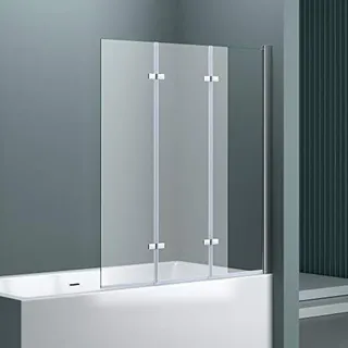 SoGood doporro 130x140 cm Design-Duschwand für Badewanne Badewannenaufsatz Duschabtrennung 6mm ESG-Sicherheitsglas inkl. NANO-Beschichtung