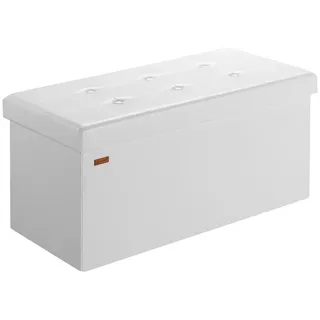 CASARIA Sitzbank Polsterbank Weiß 80 x 40 x 40 cm