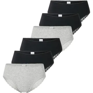 SCHIESSER Brazilian-Slips 6 St. Schwarz/Grau 3XL