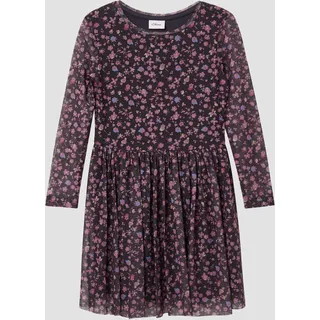 s.Oliver Minikleid Langärmeliges Meshkleid mit Jerseyfutter Mehrfarbig 98