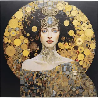 Kare Art Nouveau Lady 3D Glas 120x120 cm
