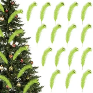 Famanu Weihnachtsbaumspitzen 16 Stück mit Spirale und Kugel - Limettengrün