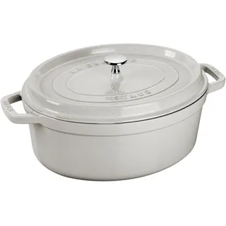 Staub Cocotte 37 cm oval weisser trüffel