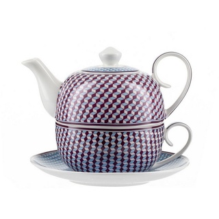 Jameson + Tailor Teekanne Tea for One Musterpalette, 0.4 l, (Stück), Set Teekanne Teetasse blau|lila
