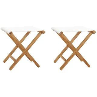 furnicato Gartenstuhl Holz-Klappstuhl Naturholz Cremeweiß 38x38x46 cm (2 St) weiß