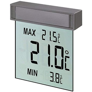 TFA Dostmann Vision digitales Fensterthermometer, 30.1025, großes Display mit Außentemperatur, L 97 x B 22 x H 105 mm