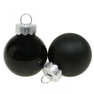 Christmas Decorations Kaemingk Glas 2,5 cm 24 Stück Mini Christbaumkugeln Spiegelbeeren 3cm Schwarz