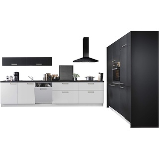 Express Küchen Küchenblock Moon 180 x 360 cm in Lacklaminat Weiß matt, Arbeitsplatte schwarz steinstruktur, ohne E-Geräte Küchenzeilen, Holz, EXD360M007GT0R_1035131
