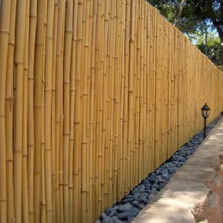 DE-COmmerce heller Bambus Zaun Sichtschutz ATY Nature, oben geschlossen, Rollzaun, Gartenzaun, Sichtschutzzaun für Garten, Terrasse, Balkon (HxB) 200 cm x 180 cm