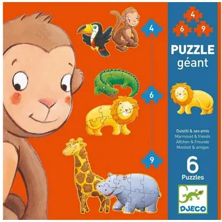 DJECO Puzzle DJ07114 Erstes Puzzlen - Äffchen und Freunde, Puzzleteile