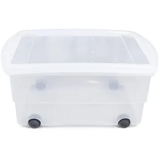 ONDIS24 Aufbewahrungsbox Kunststoffbox, Rollbox, Spielzeugkiste, Aufbewahrungsbox, mit Deckel und Rollen, stapelbar 80 l | 71 cm x 33 cm x 49 cm
