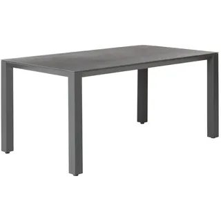 Dehner Gartentisch Palermo, bis zu 8 Sitzplätze, 160 x 74 x 90 cm, Aluminium pulverbeschichtet/Stein, dunkelgrau