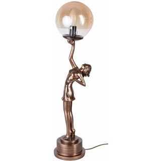 Tischleuchte Art Deco Tänzerin Tischlampe Lampe (ohne Leuchtmittel) Kugelschirm Leuchte is277 Palazzo Exklusiv