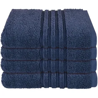 SCHIESSER Milano Handtuch 4 x 50 x 100 cm marine