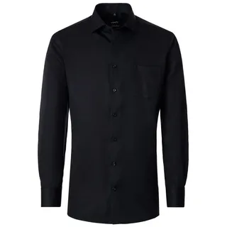 VENTI Langarmhemd VENTI Herren Businesshemd Langarm Kent Modern-Fit Schwarz schwarz 45