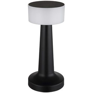 LED Tischlampe dimmbar Akkuleuchte Touchdimmer Tischleuchte Nachttischlampe, Kunststoff schwarz, USB, 1W 55lm warmweiß-kaltweiß, H 21,5 cm